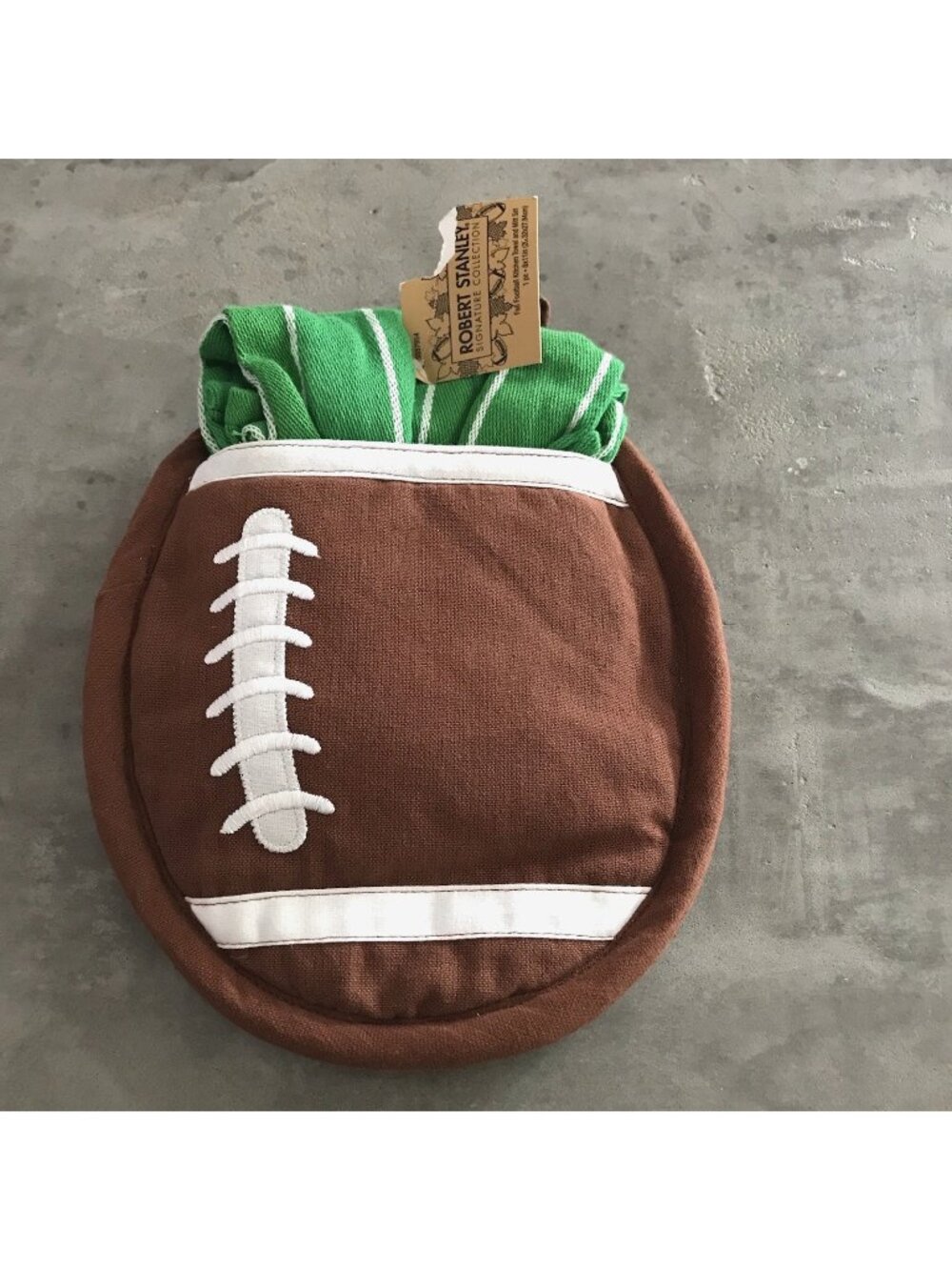 Robert Stanley Signature Collection Fall Football Potholder Mitt Kitchen Towel